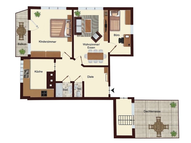 Renovierte Wohnung mit großer Dachterrasse in Neusäß zu vermieten - Bild 10